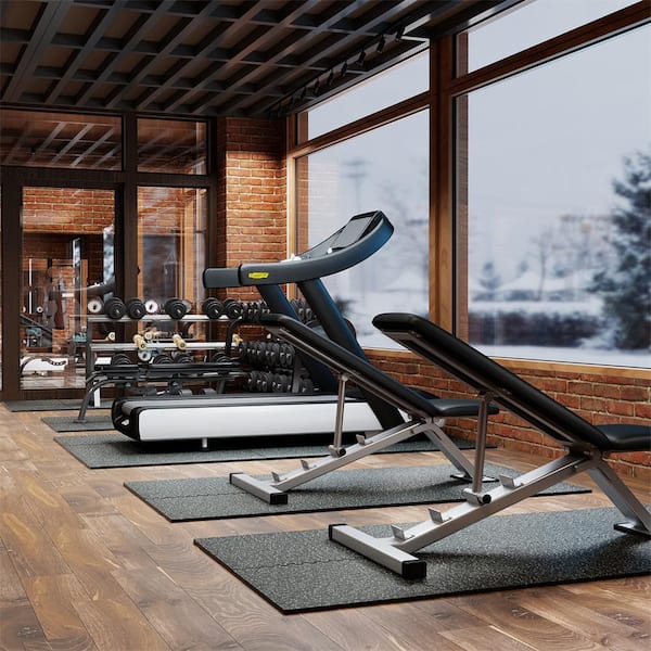 0.79 in. Thick 24 in. x 24 in. ( L x W ) Gym Flooring 12-Pcs Exercise 48 ft. Equipment Workout Mats with Rubber Top