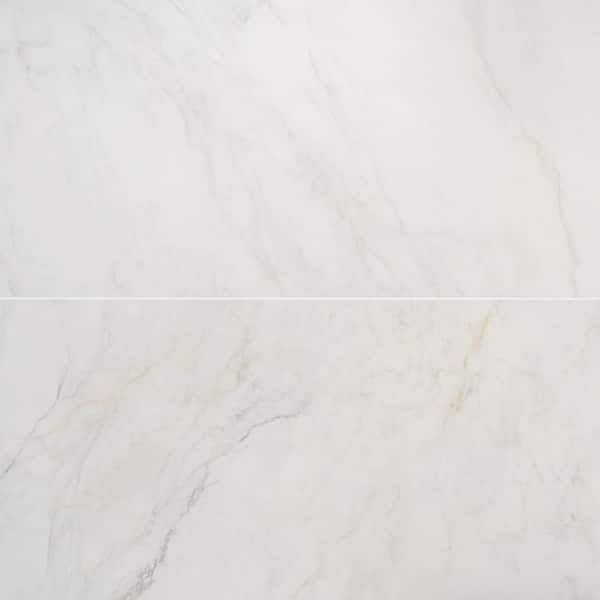 Auramar Apuano Oro White 23.62 in. x 47.24 in. Marble Look Matte Porcelain Floor and Wall Tile (15.38 sq. ft. / Case)