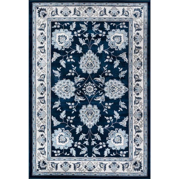 Cherie French Cottage Navy/Ivory 5 ft. x 8 ft. Area Rug