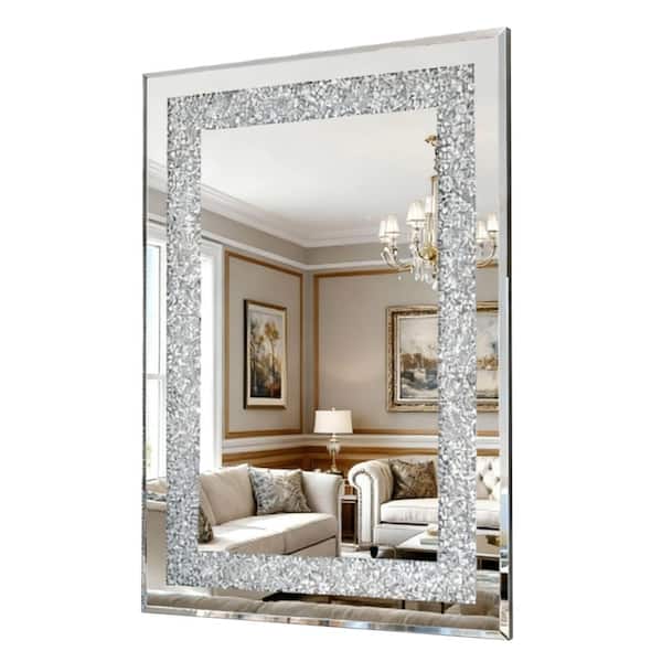 Tatahance Silver 23.8 in W x 35.8 in. H Crystal Crush Diamond