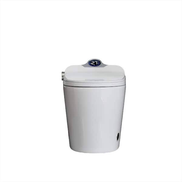 Classic Elongated Smart Bidet Toilet 1.28 GPF in White with Foot Sensor, Heated Seat, Remote Control