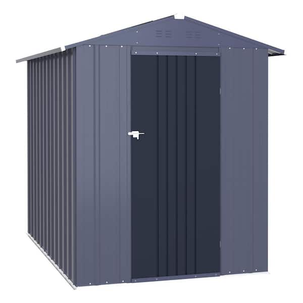 4 ft. W x 6 ft. D Metal Outdoor Storage Shed 24 sq. ft., Gray
