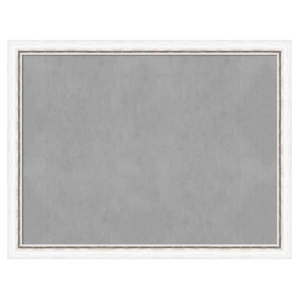 Amanti Art Morgan White Silver 26 in. x 20 in Framed Magnetic Board