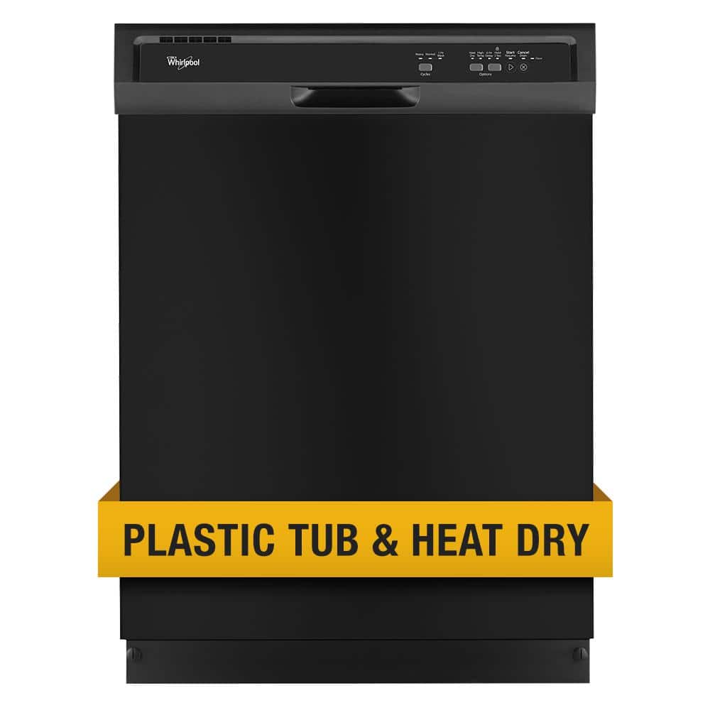 24 in. Black Front Control Built-In Tall Tub Dishwasher with 1-Hour Wash Cycle, 55 dBA