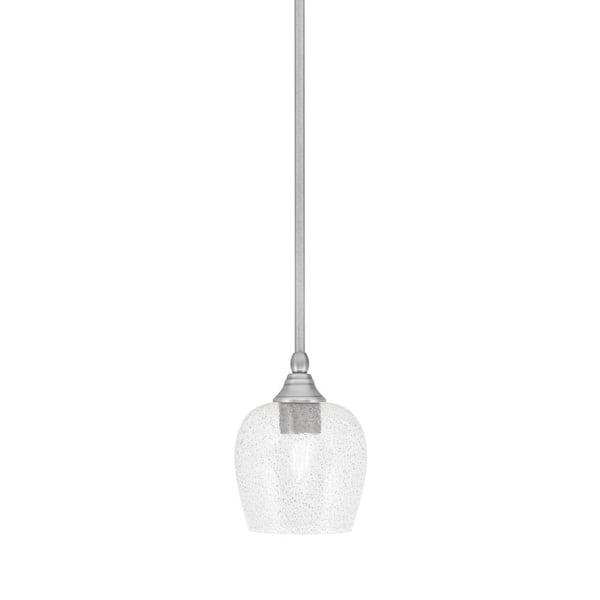 Unbranded Sparta 100-Watt 1-Light Brushed Nickel Shaded Pendant Light Mini Pendant with Smoke Bubble Glass and No Bulb Included