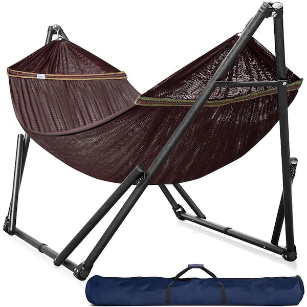 ITOPFOX 10 ft. Free Standing Camping Hammock with Stand in Brown