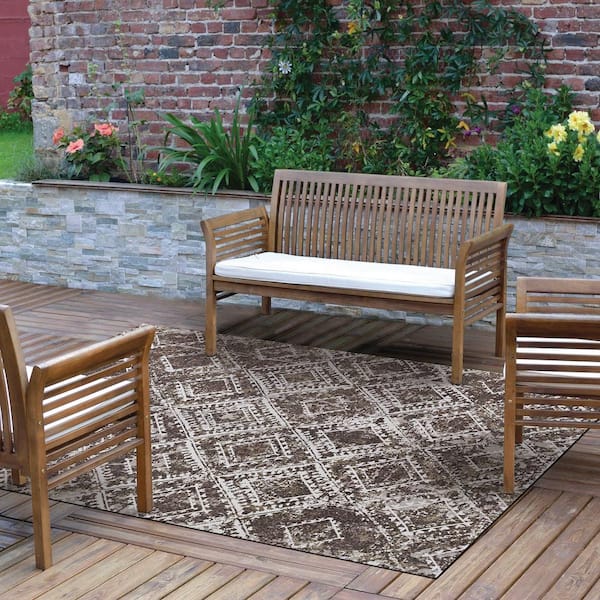 Vintage Taupe/White 6x8 Area Rug - TPR