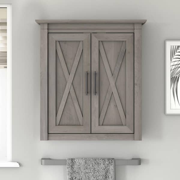 Key West 23.7 in. W x 6.61 in. D x 25.79 in. H Bathroom Storage Wall Cabinet in Driftwood Gray