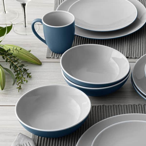 Noritake ColorTrio Blue 16-Piece (Blue) Porcelain Coupe