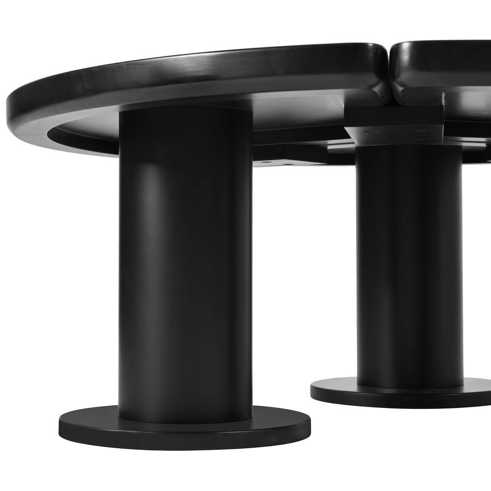 39.4 in. Black Round MDF Coffee Table with 3 Thick Legs