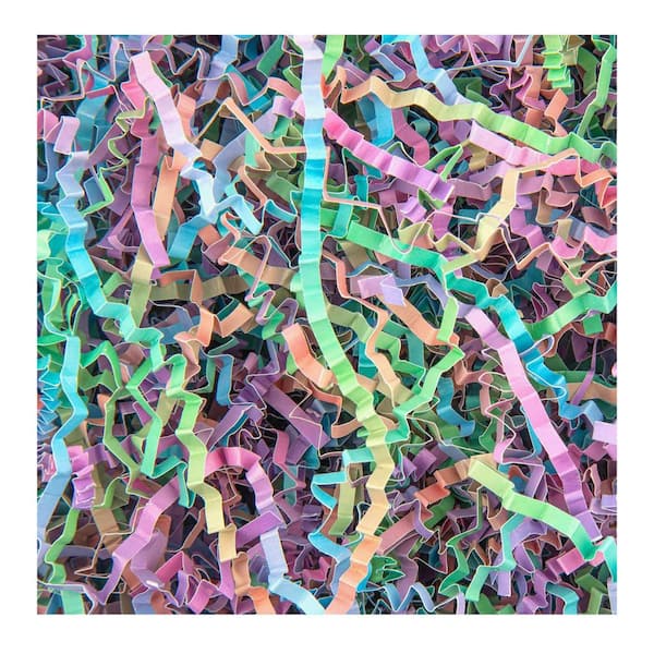 N/A Crinkle Cut Paper Grass Cushion Paper Streamer Multi-Color 4.5 oz. Filler Gift Boxes Decoration 5.71 x 4.45 x 3.58 in.