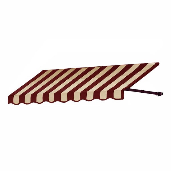 AWNTECH 7.38 ft. Wide Dallas Retro Window/Entry Fixed Awning (16 in. H x 30 in. D) Burgundy/Tan