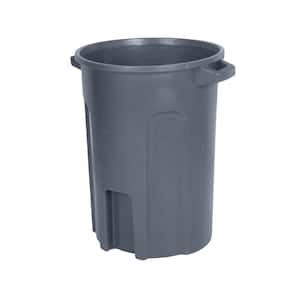 44 Gal. Round Trash Can with Lift Handle-Dark Gray Granite