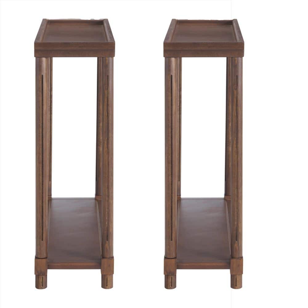 Harrison Chestnut Finish Narrow Rectangular Wood Side Table