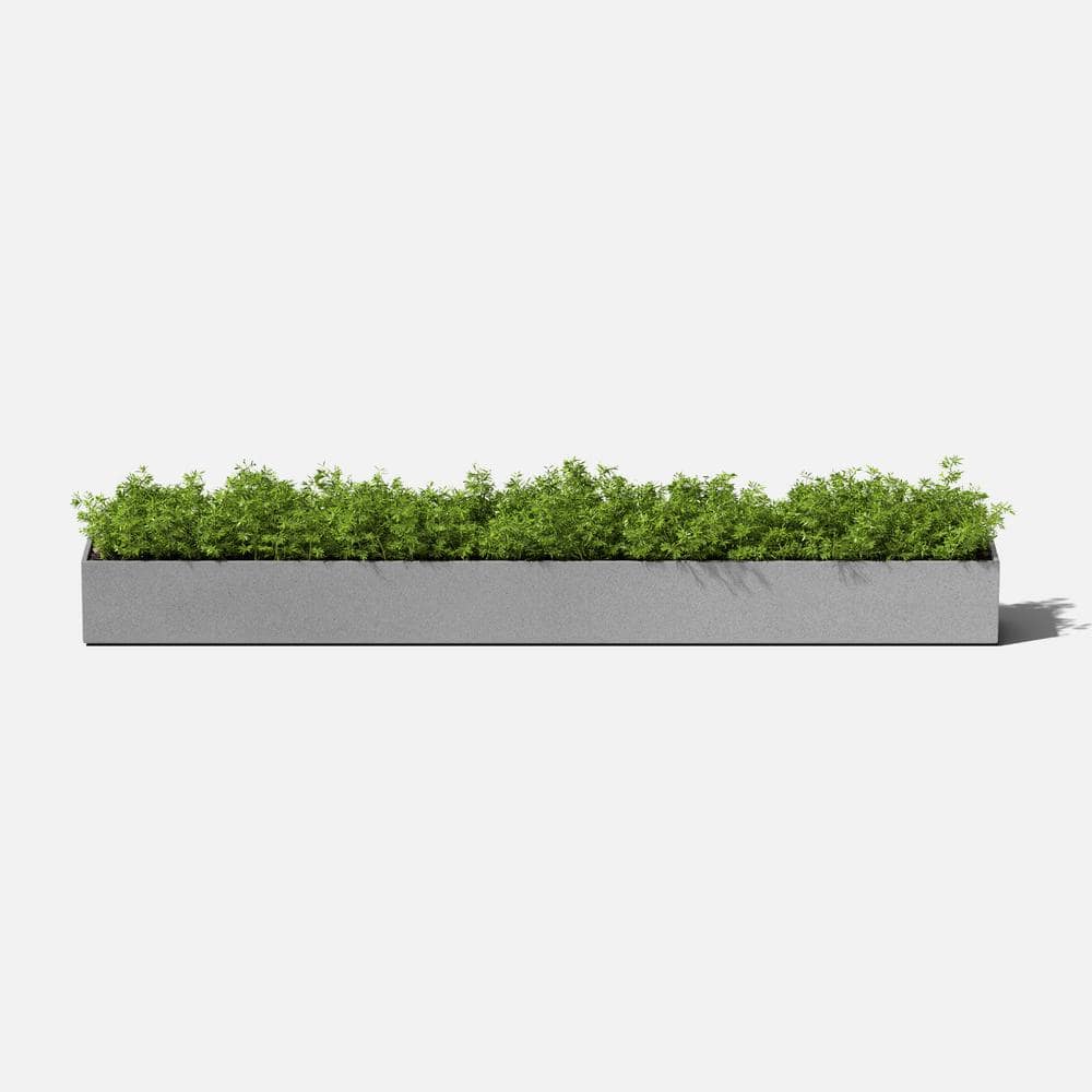 Geo Series 32" Gray Plastic-Stone Composite Planter Box