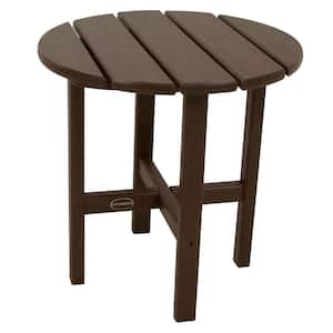 18 in. Mahogany Round Patio Side Table