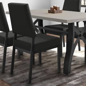 Avery Black Faux Leather/Black Metal Dining Chair