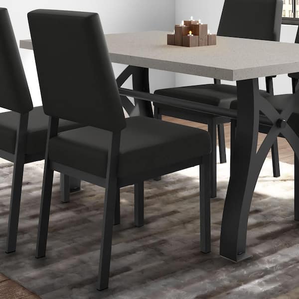 Amisco Avery Black Faux Leather/Black Metal Dining Chair
