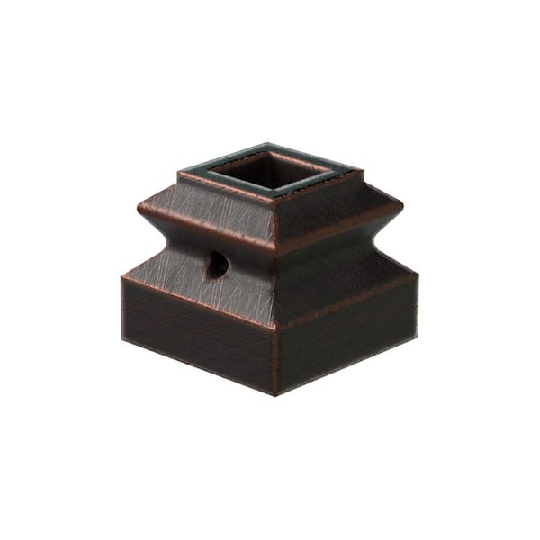 1 in. D x 1 in. W x 1 in. L Oil Rubbed Copper Aluminum Flat Baluster Shoe