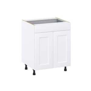 Wallace Painted Shaker 27 in. W x 34.5 in. H x 24 in. D Warm White Assembled Base Kitchen Cabinet with a Drawer