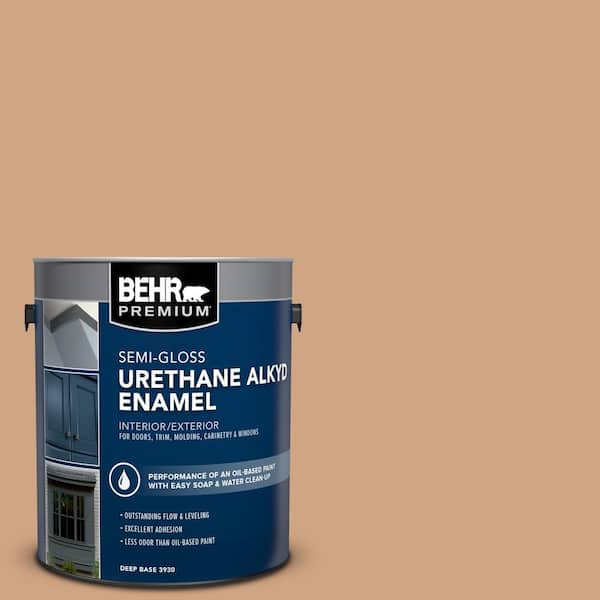 1 gal. #260F-4 Sunset Beige Urethane Alkyd Semi-Gloss Enamel Interior/Exterior Paint