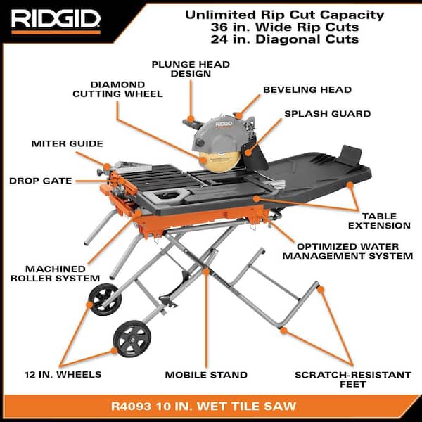 15 Amp 10 in. Wet Tile Saw with Portable Stand