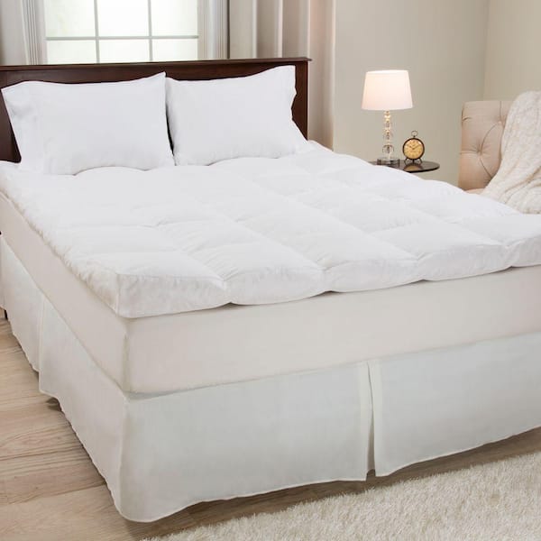 Lavish Home Twin Size 4 in. H Down and Duck Feather Mattress Topper