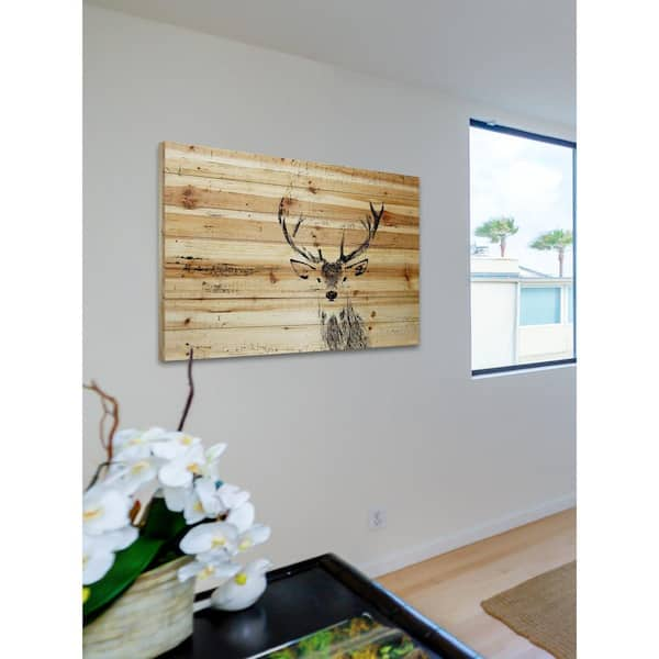 30 in. H x 45 in. W Inquisitive Deer by Parvez Taj Printed