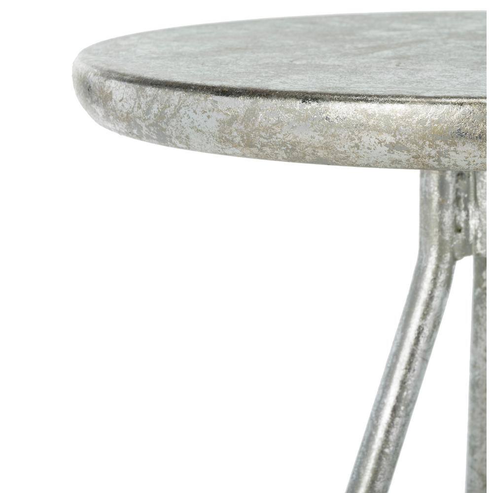 Transitional 30'' Silver Leaf Metal Backless Bar Stool