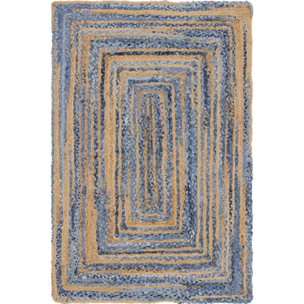Braided Chindi Blue/Natural 4 ft. x 6 ft. Area Rug price history on PriceWatchPro