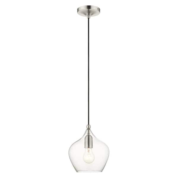Pendants 1 Light Brushed Nickel Pendant