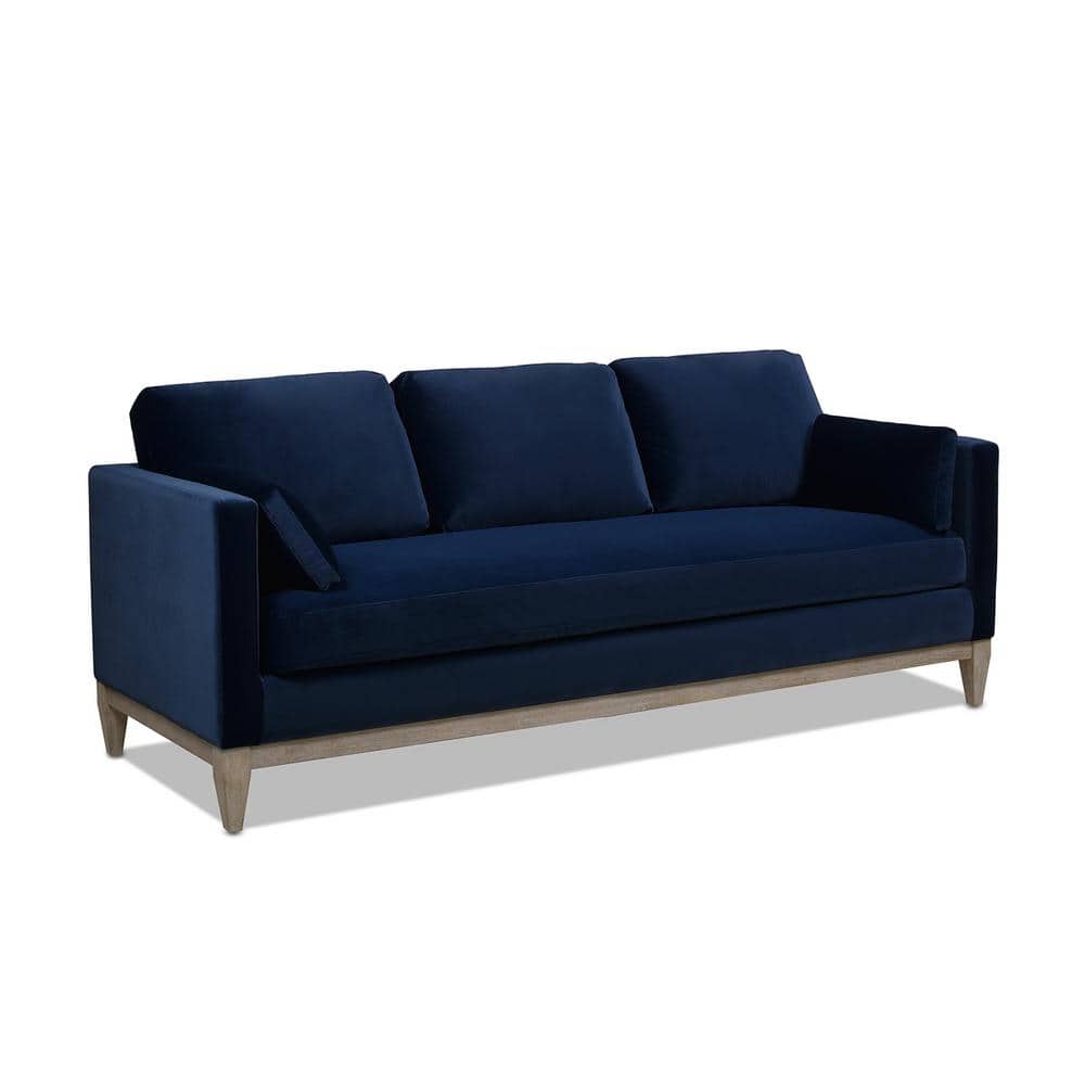 Knox 84" Lawson Track Arm Sofa in Dark Navy Blue Performance Velvet