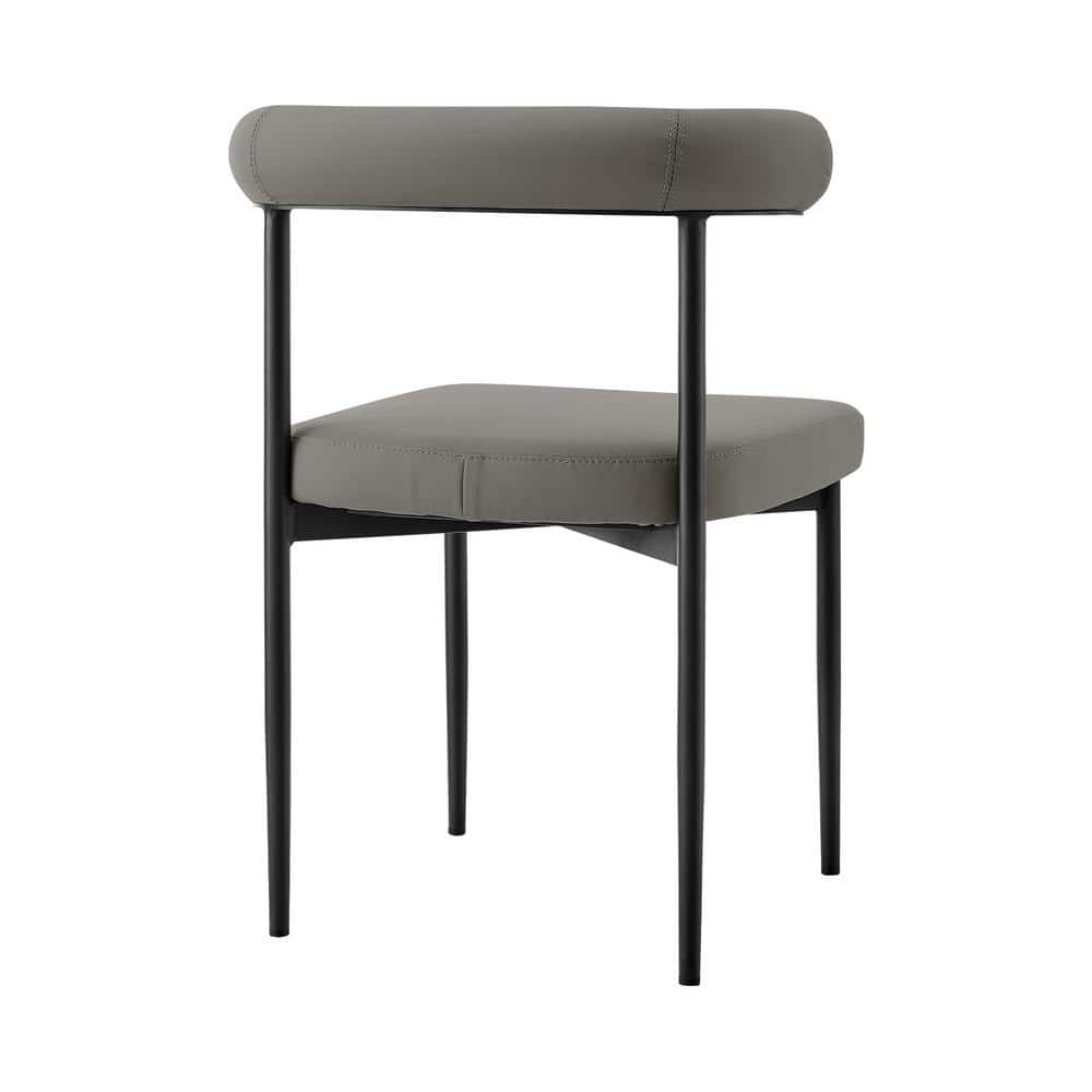 Shannon Gray Faux Leather and Metal Dining Chairs Set of 2