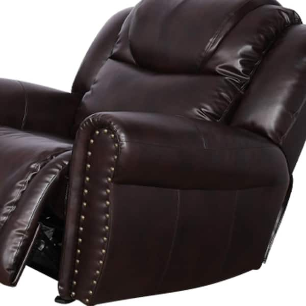 Swivel Rocker Recliner Chair for Living Room with Cup Holders Pillow Latitude Run Leather Type: Black Faux Leather