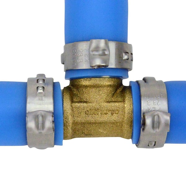 Apollo 3/4 in. Brass PEX-B Barb Tee APXT34 - The Home Depot