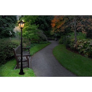 Bayport 72 in. Outdoor Black Solar Lamp Post with Super Bright Natural White LED
