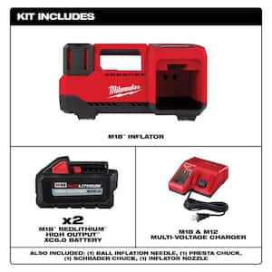 M18 18-Volt Lithium-Ion Cordless Inflator with Two 6.0Ah Batteries and Charger