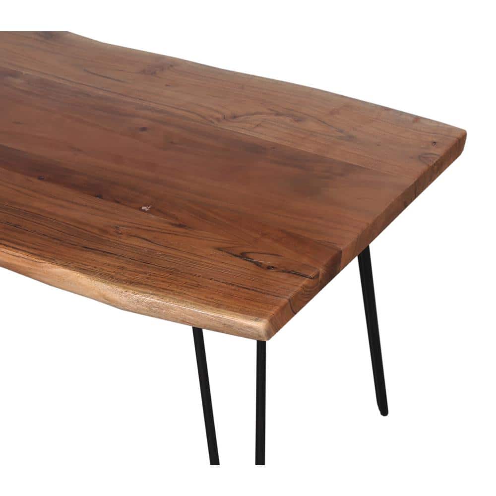 Acacia Wood & Metal Hairpin 51" Live Edge Coffee Table