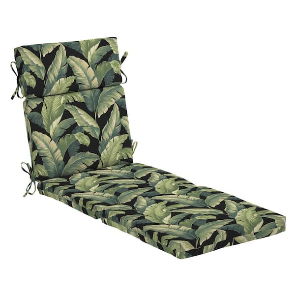 ARDEN SELECTIONS 22 in. x 77 in. Outdoor Chaise Lounge Cushion in Onyx Cebu