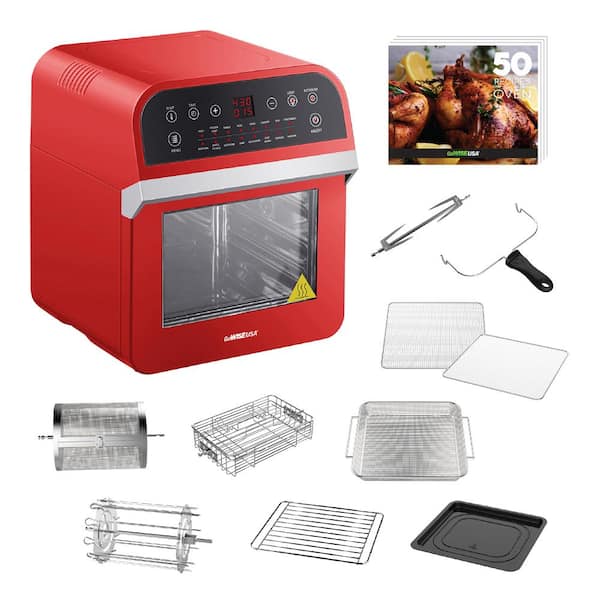 Gowise Usa 1600 W Red Rotisserie Oven And 12 7 Qt Electric Air Fryer Gw44801 The Home Depot