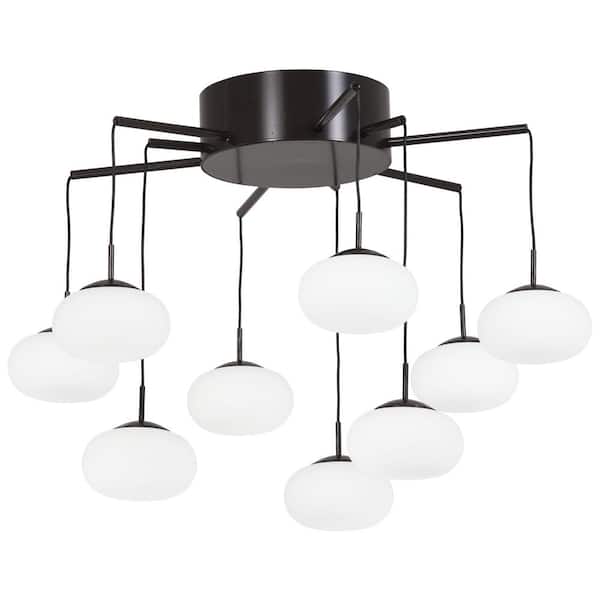 19.75 in. D Bronze with Gold Dust Integrated LED Semi-Flush Mount