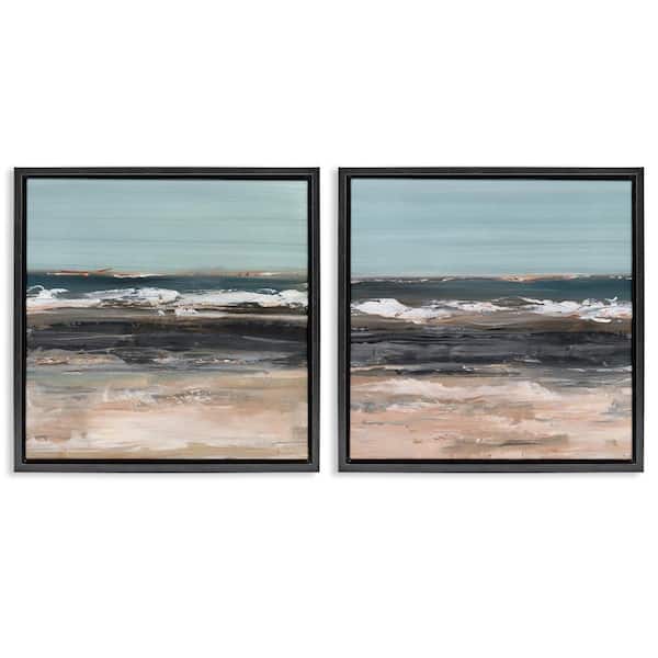 Stupell Industries Summer Waves Abstract by Ethan Harper 2 Pieces Black Floater Frame Abstract Graphic Art Print 25 in. x 25 in.