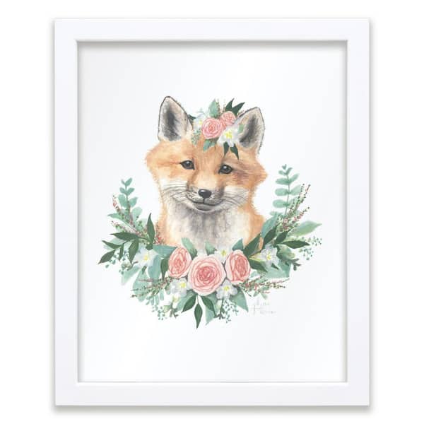 Unbranded Woodland Littles 1 "Fox" by Alyssa Lewis Individual White Framed Animal Art Print 24 in. x 18 in.