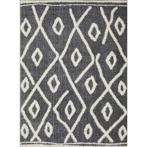 Vemoa Avonako Blue 7 ft. 10 in. x 9 ft. 10 in. Geometric Polyester Area Rug