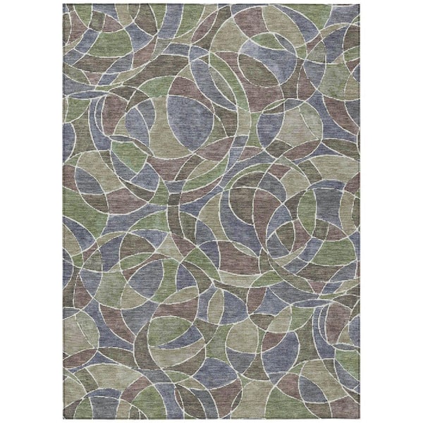 Chantille Machine Washable Indoor/Outdoor Abstract ACN2208 Green 5 ft. x 7 ft. 6 in. Area Rug