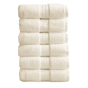 Beige Solid 100% Cotton Hand Towel (Set of 6)