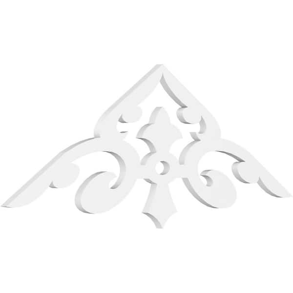 Ekena Millwork 1 in. x 48 in. x 16 in. (8/12) Pitch Whitman Gable Pediment Architectural Grade PVC Moulding