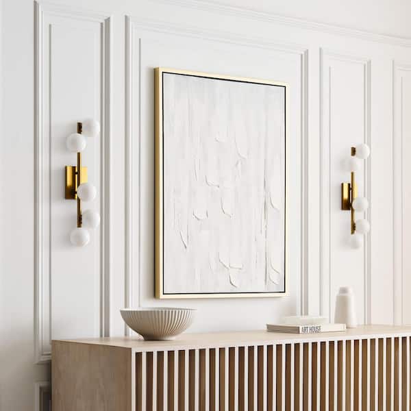 Generation Lighting - Studio Altair 24 in. 5-Light Burnished Brass Bathroom Vanity Light with Milk Glass Shades