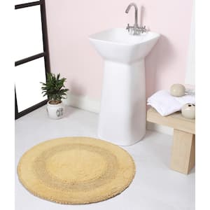 Radiant Collection 100% Cotton Bath Rugs Set, 30 in. Round, Yellow