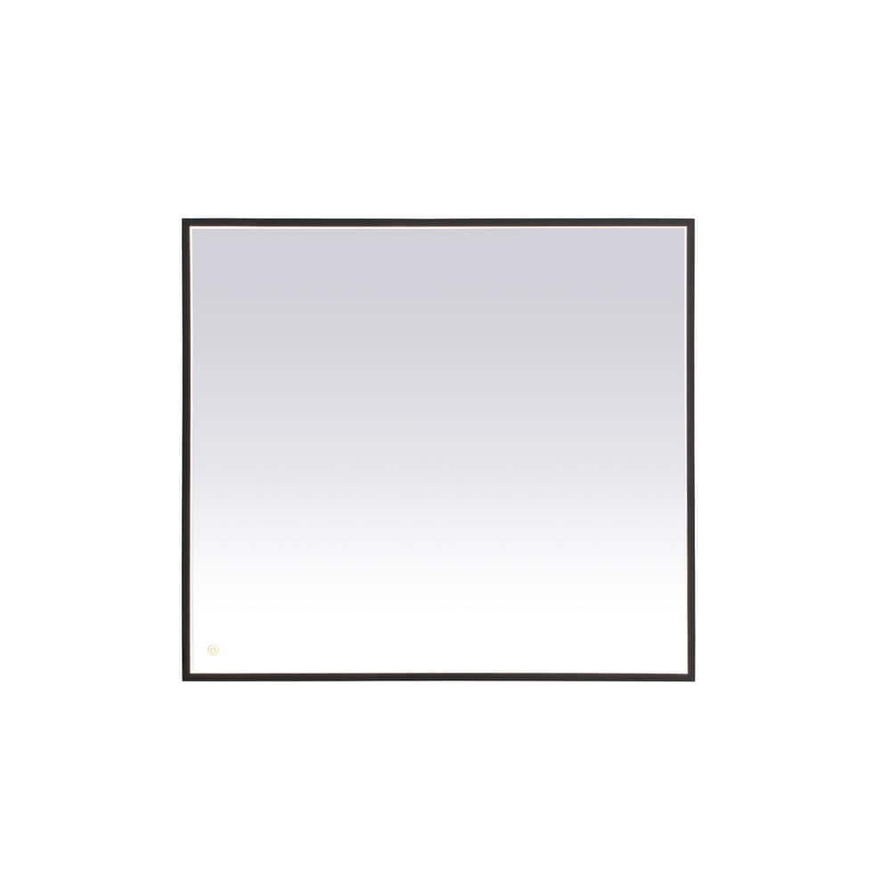 Timeless Home 40 in. W x 36 in. H Aluminum Black LED Mirror
